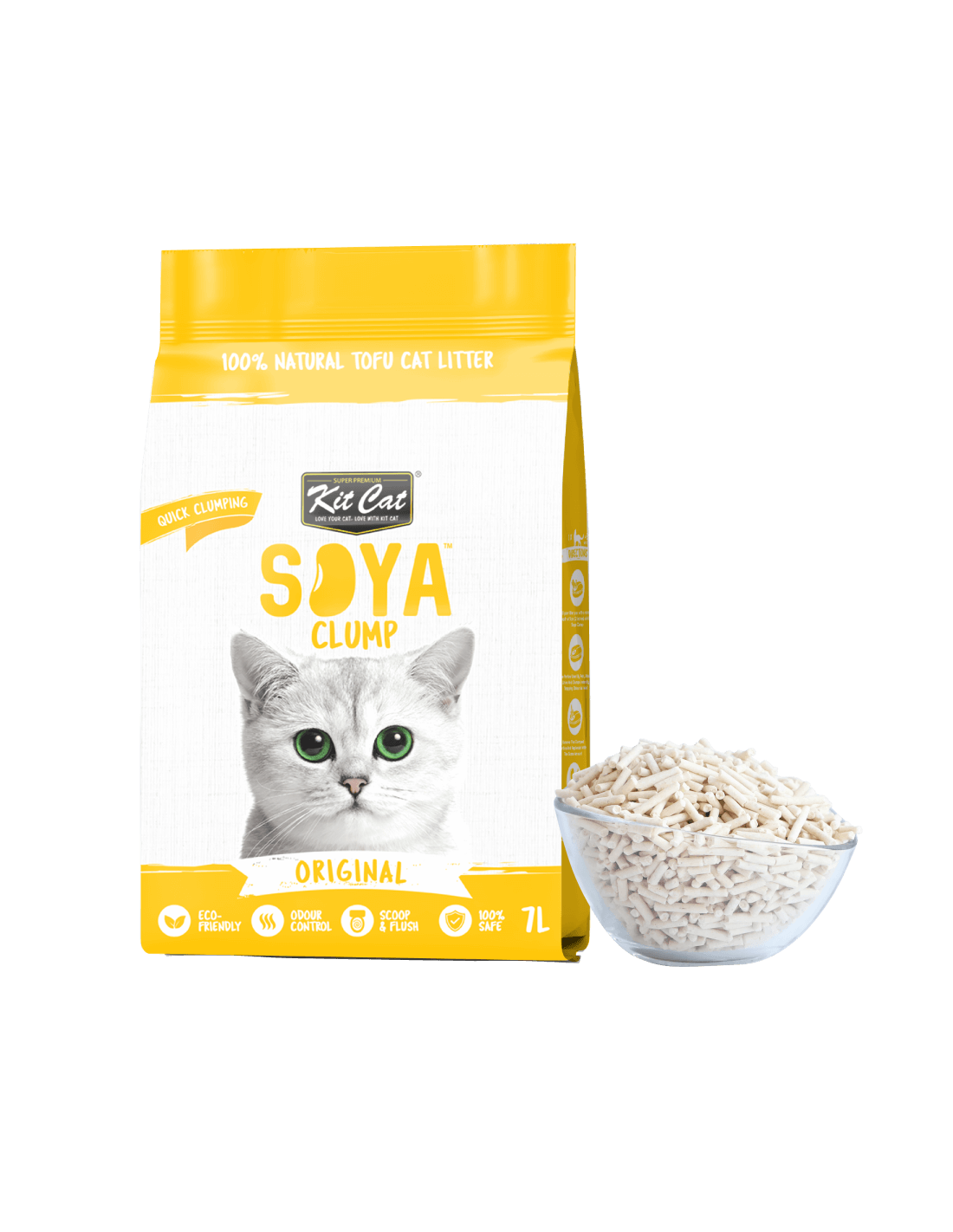 Areia para gatos Kit Cat Eco original, 7 L (2,5 kg)