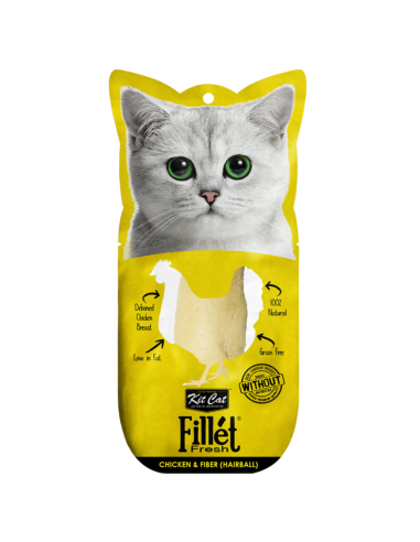 Snack para gatos Kit Cat FilletFresh filete de frango e fibra 30 g