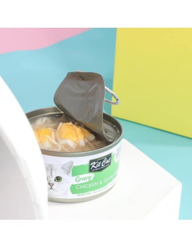 Comida húmida para gatos Kit Cat Gravy frango e ovo de codorniz 70 g