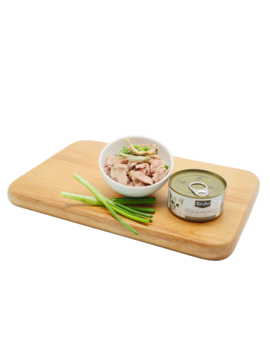 Comida húmida para gatos Kit Cat Toppers atum e anchovas em gelatina 80 g