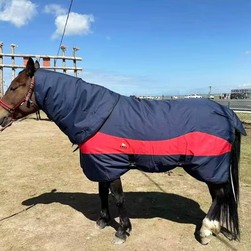 Manta de inverno impermeável para cavalo com capuz – vista 3