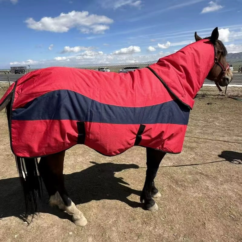 Manta de inverno impermeável para cavalo com capuz – vista 4