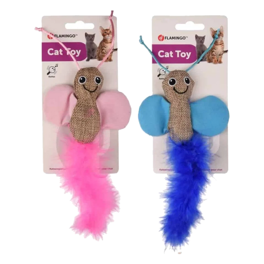 Borboletas rosa e azul para gatos