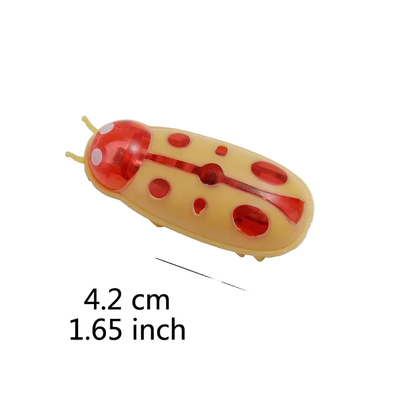 Mariquita vibradora para gatos, juguete de insecto que se mueve solo, amarillo y rojo