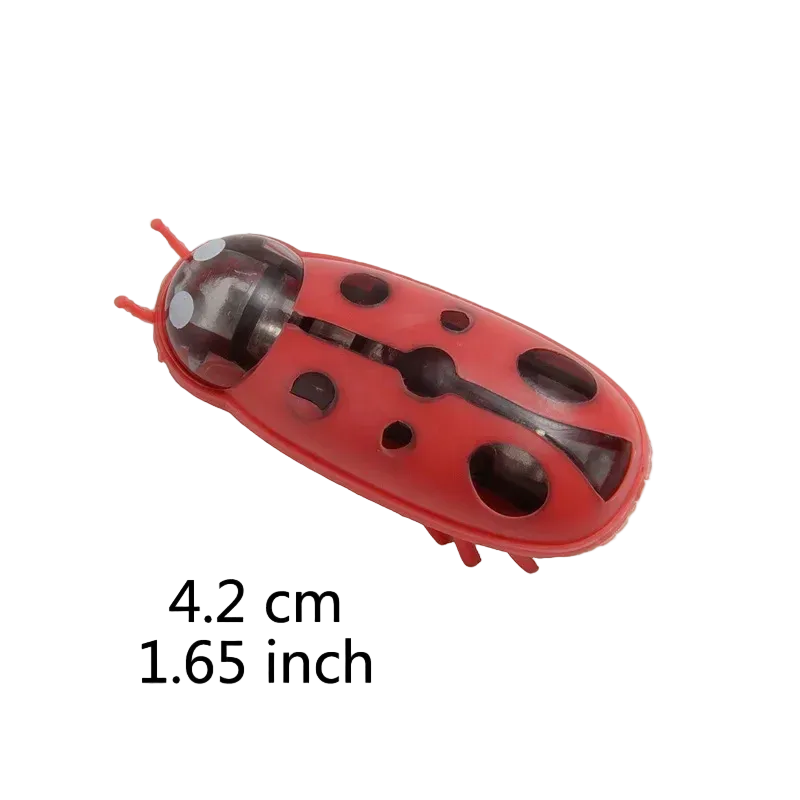 Mariquita vibradora para gatos, juguete de insecto que se mueve solo, rojo y negro