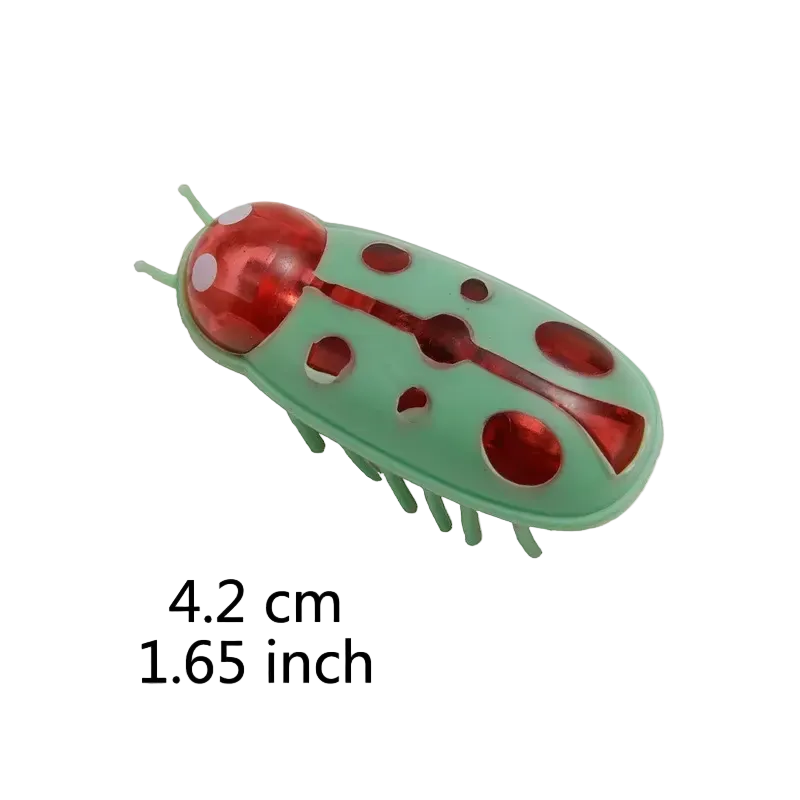 Mariquita vibradora para gatos, juguete de insecto que se mueve solo, verde y rojo - ZONLIDOOG