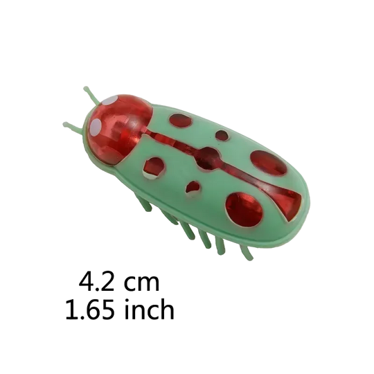 Mariquita vibradora para gatos, juguete de insecto que se mueve solo, verde y rojo - ZONLIDOOG