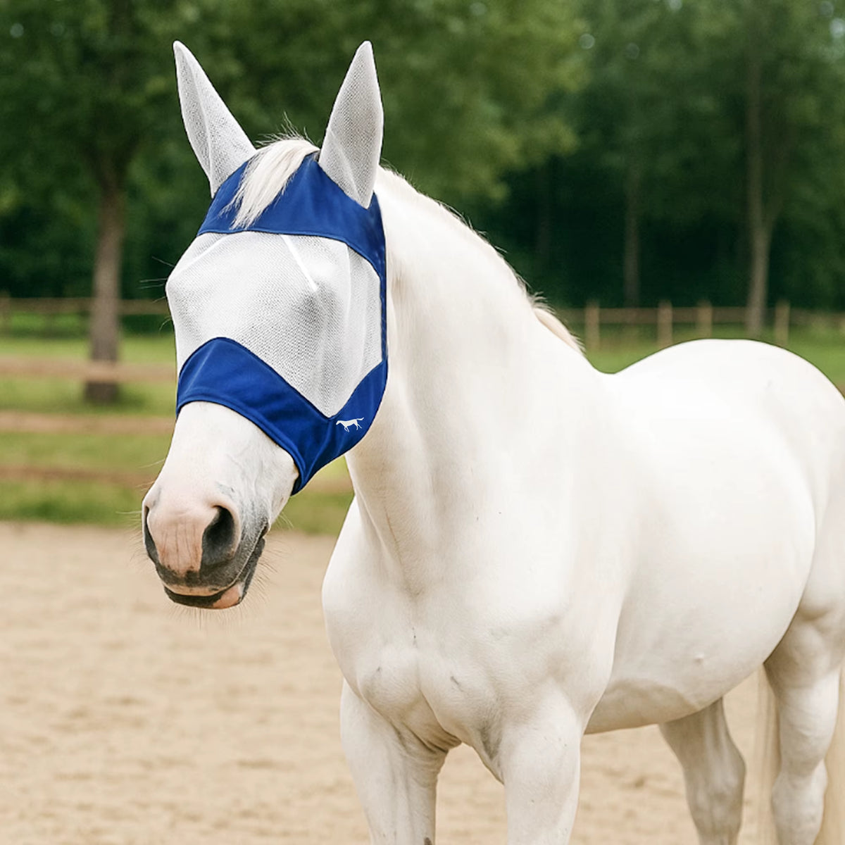 Máscara antimoscas respirável para cavalo com orelhas – vista 2