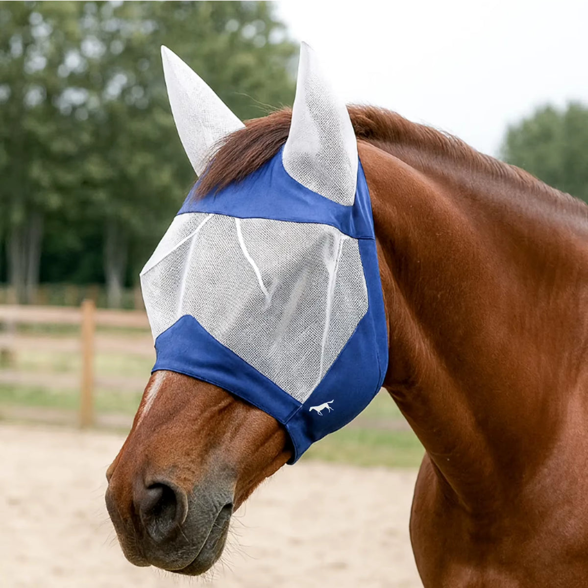 Máscara antimoscas respirável para cavalo com orelhas – vista 3