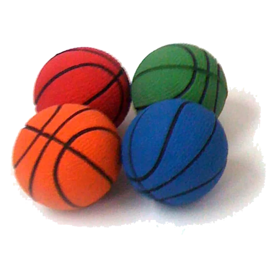 Mini bolas Basket semiduras para cães, 4 cm