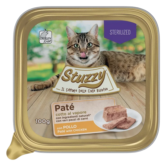 Comida húmida para gatos esterilizados Mister Stuzzy Cat frango, 100 g