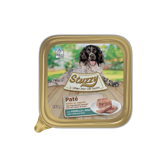 Comida húmida para cães Mister Stuzzy Dog borrego com arroz, embalagem de alumínio