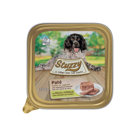 Comida húmida para cães Mister Stuzzy Dog frango e coelho, embalagem de alumínio