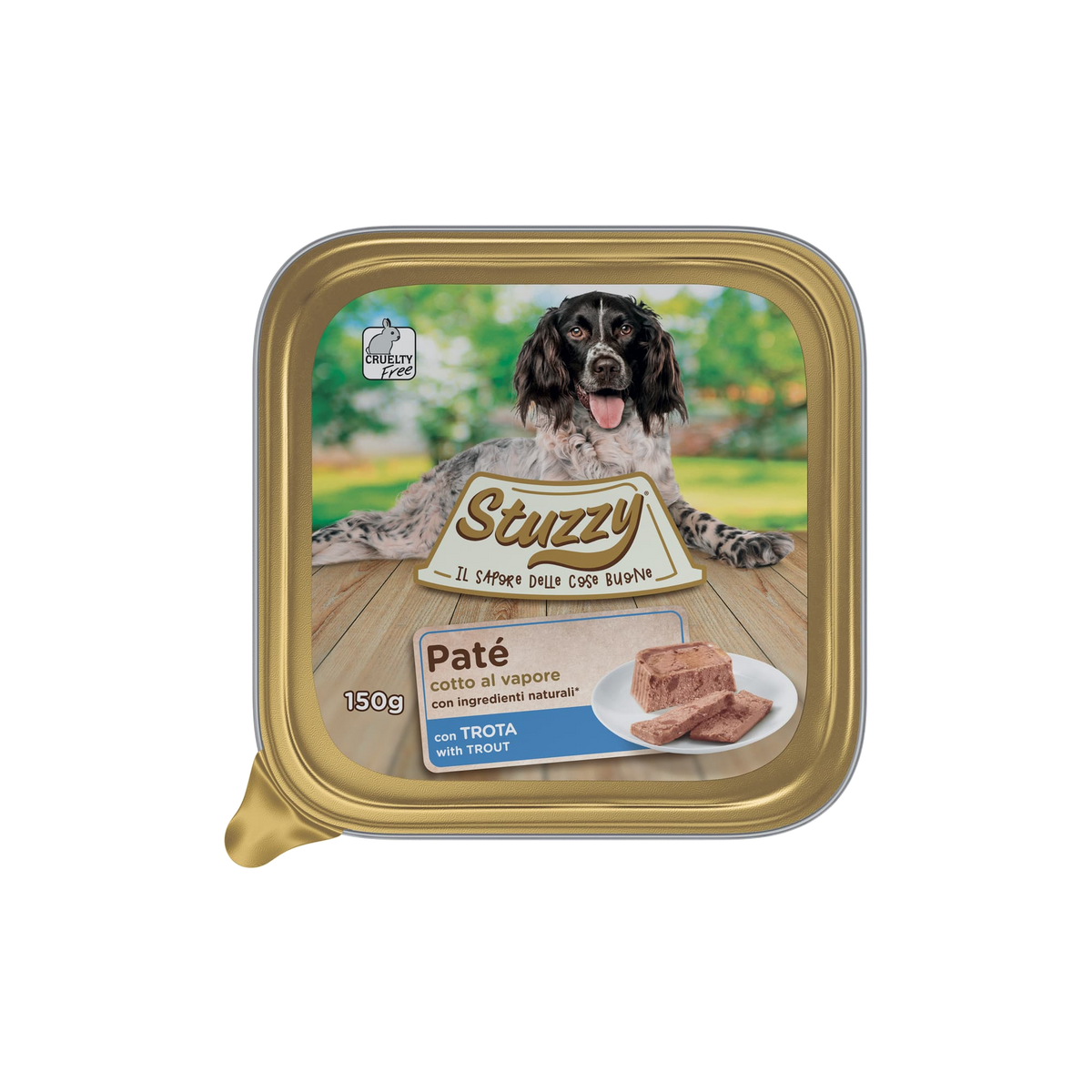 Comida húmida para cães Mister Stuzzy Dog truta, embalagem de alumínio