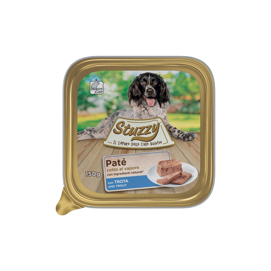 Comida húmida para cães Mister Stuzzy Dog truta, embalagem de alumínio