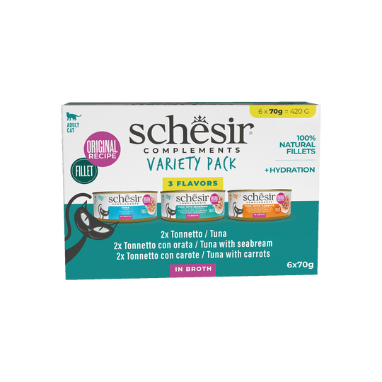 Schesir multipack variado em caldo para gatos