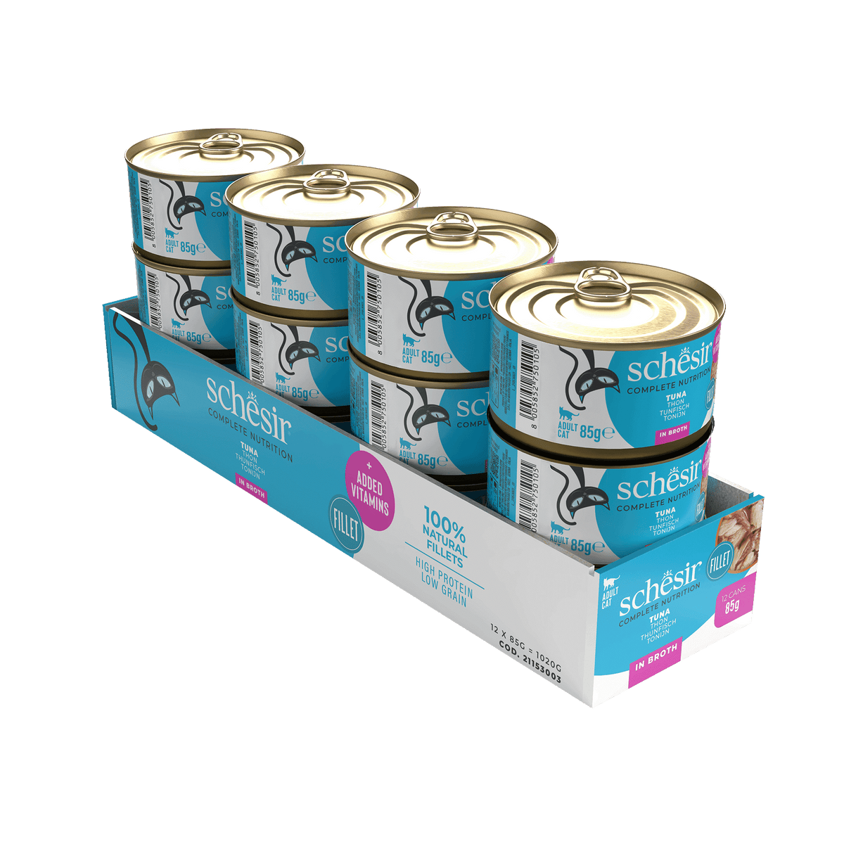 Comida húmida para gatos Schesir atum ao natural, lata 85 g – imagem 2