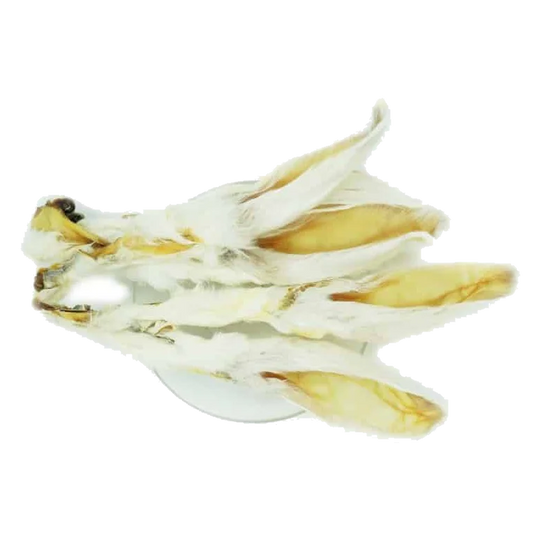 Snacks naturais para cães orelhas de coelho desidratadas com pelo, 1 kg