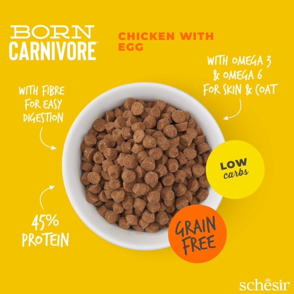 Ração para gatos Schesir Born Carnivore frango com ovo, 1,25 kg – imagem 2