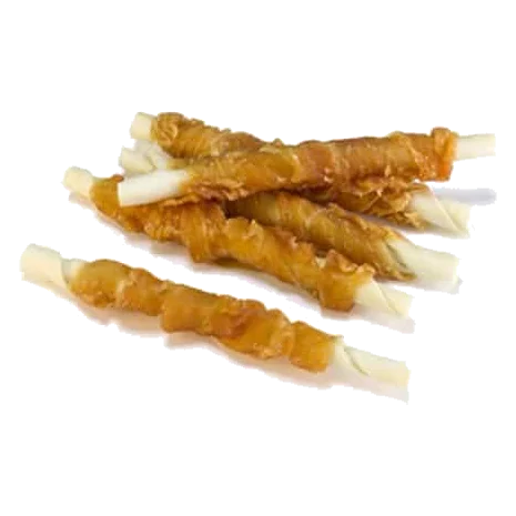 Palitos enrolados com frango para cães, 13 e 20 cm