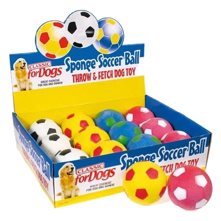 Bola para cães de futebol semirrígida Classic Soccer Ball, 95 mm