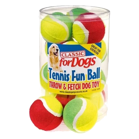 Bola de ténis para cães bicolor Classic Fun Ball, 60 mm