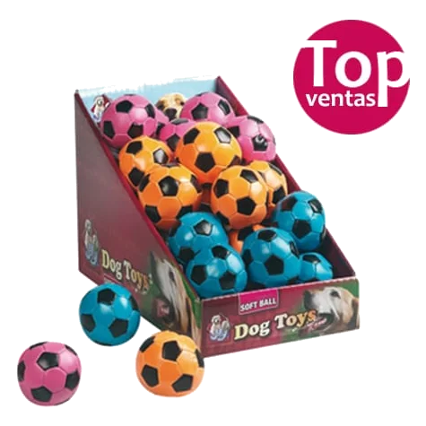 Bola para cães grande com desenho de futebol, 12 cm