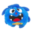 Bola interativa para cão com capa de peluche azul