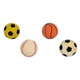 Bola para cães semirrígida com desenhos desportivos, 6 cm