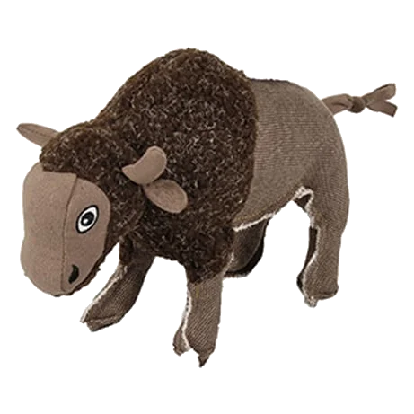 Peluche para cães búfalo com som, 23 cm