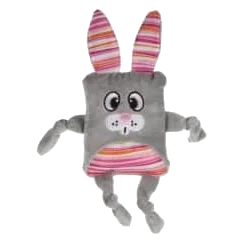 Peluche para cães coelho cinzento com som, 24,5 cm