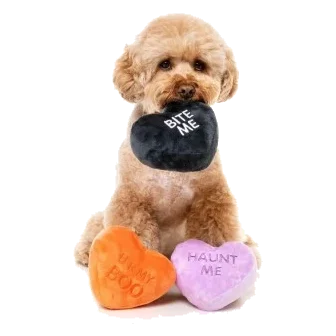 Peluche de Halloween para cães FuzzYard Spooky Candy Hearts, pack de 3