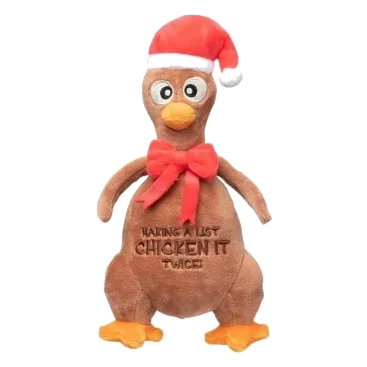 Peluche de Natal para cães FuzzYard Chicken It Twice Chook