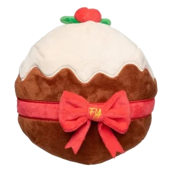 Peluche de Natal para cães FuzzYard Merry Puddin em forma de pudim de Natal
