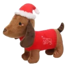 Peluche de Natal para cães teckel com som Flamingo