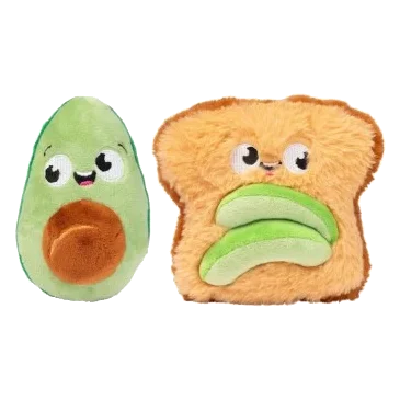 Peluches para cães FuzzYard abacate e torrada, pack de 2