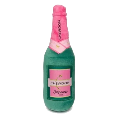 Peluche para cães FuzzYard Chewdon Rosé em forma de garrafa de vinho