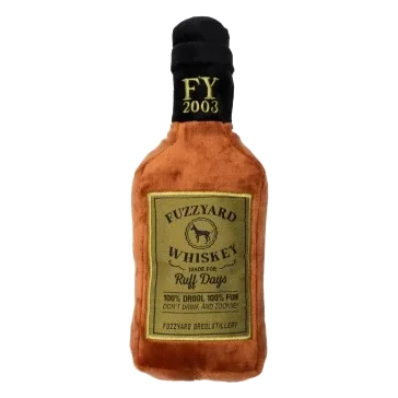 Peluche para cães FuzzYard garrafa de whisky com apito