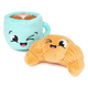 Peluches para cães FuzzYard croissant e cappuccino, pack de 2