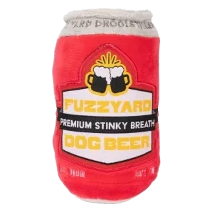 Peluche para cães FuzzYard lata de cerveja Dog Beer com apito