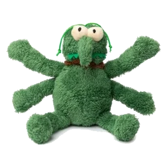 Peluche para cão FuzzYard Nasties Scratchy pulga verde com apito
