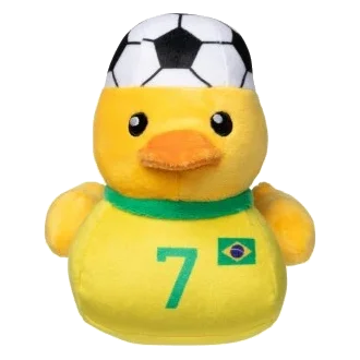 Peluche para cão FuzzYard Pato futebolista Brasil n.º 7 com apito