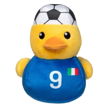 Peluche para cão FuzzYard Pato futebolista Itália n.º 9 com apito