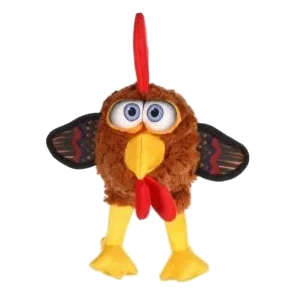 Peluche frango castanho com som 29 x 27 cm para cães