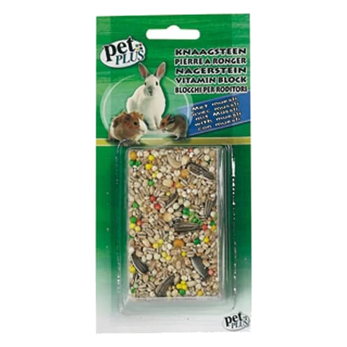 Pedra para roer com muesli para roedores