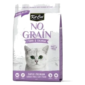 Ração para gatos sem cereais Kit Cat No Grain atum e salmão, 1 kg