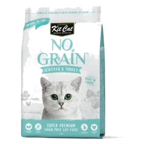 Ração para gatos sem cereais Kit Cat No Grain frango e peru, 1 kg