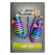 Ratos arco-íris com guizo para gatos, 7 cm, blister de 2