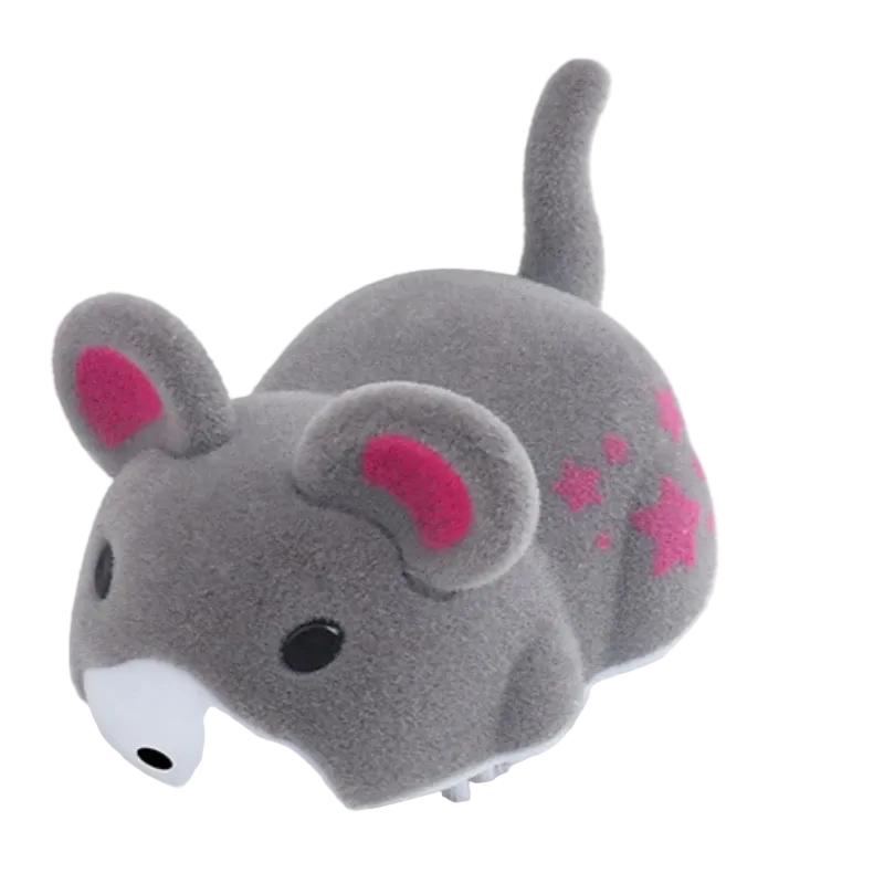 Ratón de peluche eléctrico que corre solo para gatos, gris - ZONLIDOOG