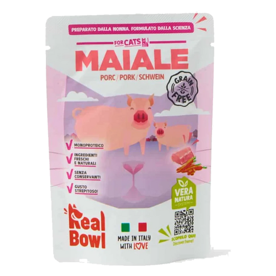 Comida húmida para gatos Real Bowl porco fresco, 80 g